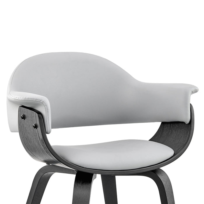 Adalyn Gray Faux Leather and Black Wood Dining Room Accent Chair