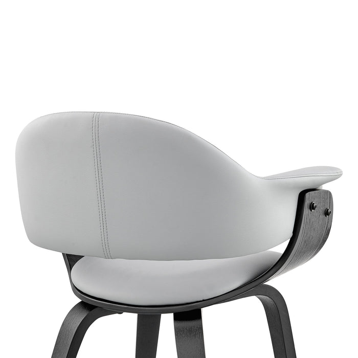 Adalyn Gray Faux Leather and Black Wood Dining Room Accent Chair