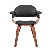 Adalyn Black Faux Leather and Walnut Wood Dining Room Accent Chair - Furniture City (CA)l