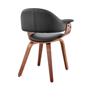 Adalyn Black Faux Leather and Walnut Wood Dining Room Accent Chair - Furniture City (CA)l