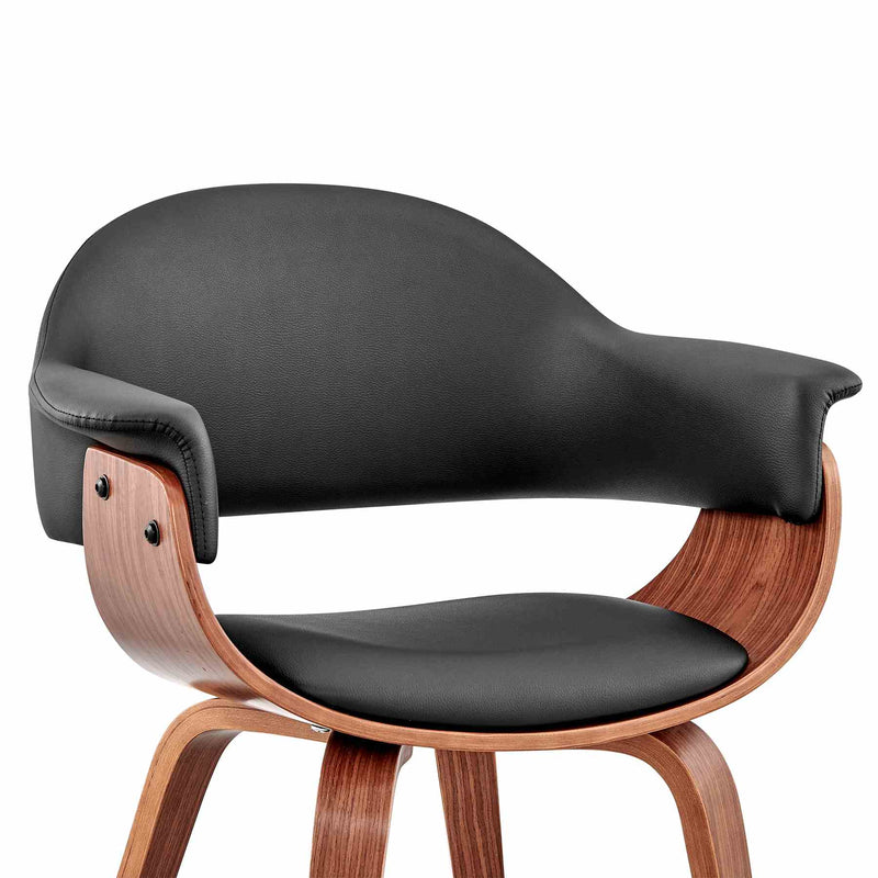 Adalyn Black Faux Leather and Walnut Wood Dining Room Accent Chair - Furniture City (CA)l