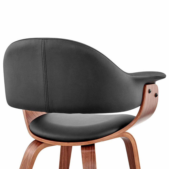 Adalyn Black Faux Leather and Walnut Wood Dining Room Accent Chair