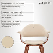 Adalyn Cream Faux Leather and Walnut Wood Dining Room Accent Chair - Furniture City (CA)l