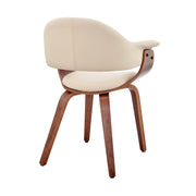 Adalyn Cream Faux Leather and Walnut Wood Dining Room Accent Chair - Furniture City (CA)l