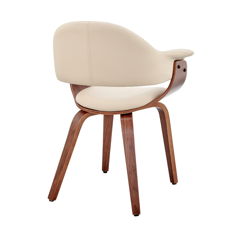 Adalyn Cream Faux Leather and Walnut Wood Dining Room Accent Chair - Furniture City (CA)l