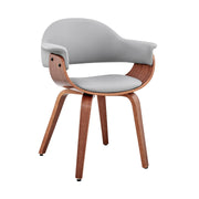 Adalyn Gray Faux Leather and Walnut Wood Dining Room Accent Chair - Furniture City (CA)l