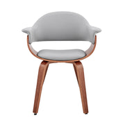 Adalyn Gray Faux Leather and Walnut Wood Dining Room Accent Chair - Furniture City (CA)l