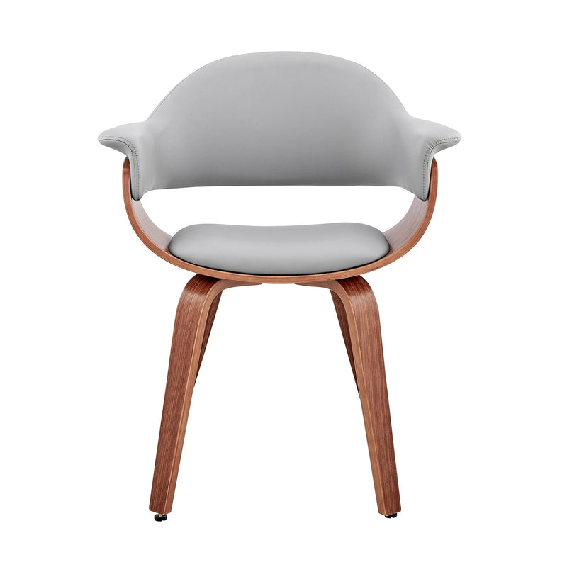 Adalyn Gray Faux Leather and Walnut Wood Dining Room Accent Chair - Furniture City (CA)l