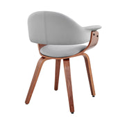 Adalyn Gray Faux Leather and Walnut Wood Dining Room Accent Chair - Furniture City (CA)l