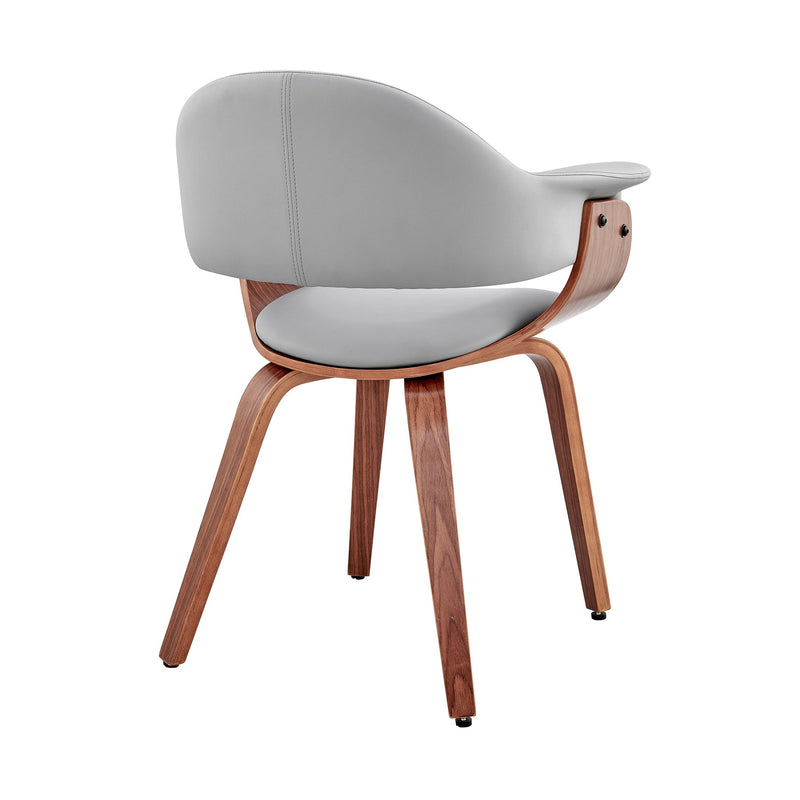 Adalyn Gray Faux Leather and Walnut Wood Dining Room Accent Chair - Furniture City (CA)l
