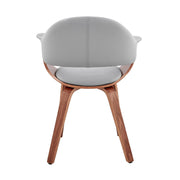 Adalyn Gray Faux Leather and Walnut Wood Dining Room Accent Chair - Furniture City (CA)l
