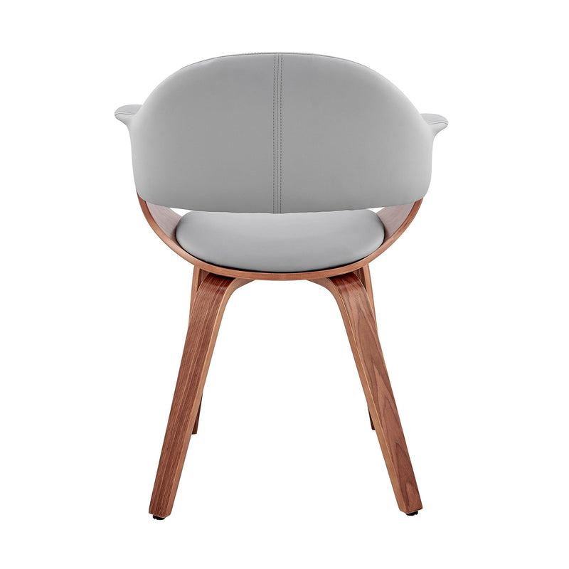 Adalyn Gray Faux Leather and Walnut Wood Dining Room Accent Chair - Furniture City (CA)l