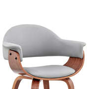 Adalyn Gray Faux Leather and Walnut Wood Dining Room Accent Chair - Furniture City (CA)l