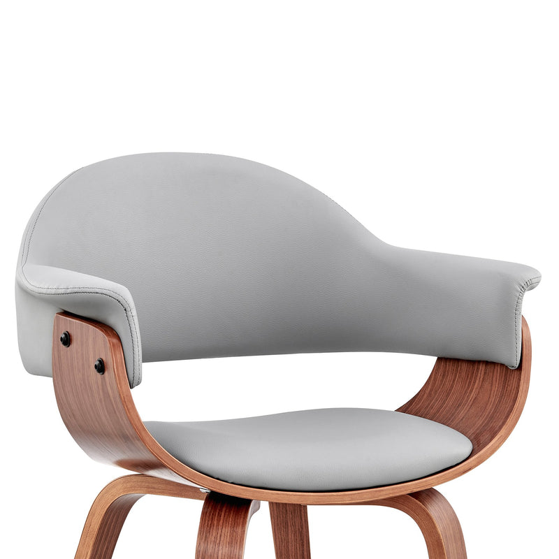 Adalyn Gray Faux Leather and Walnut Wood Dining Room Accent Chair - Furniture City (CA)l