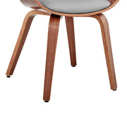 Adalyn Gray Faux Leather and Walnut Wood Dining Room Accent Chair - Furniture City (CA)l
