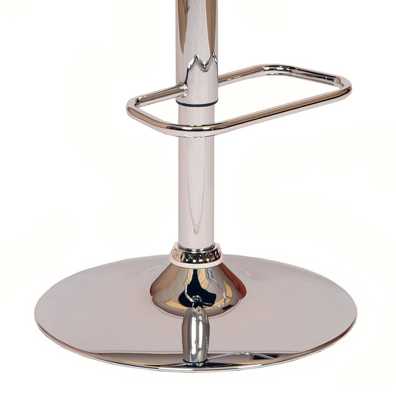Adele Adjustable Height Swivel Black Faux Leather and Walnut Wood Bar Stool with Chrome Base - Furniture City (CA)l