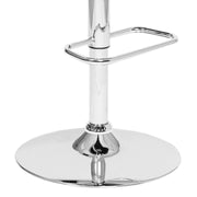 Adele Adjustable Height Swivel Cream Faux Leather and Walnut Wood Bar Stool with Chrome Base - Furniture City (CA)l