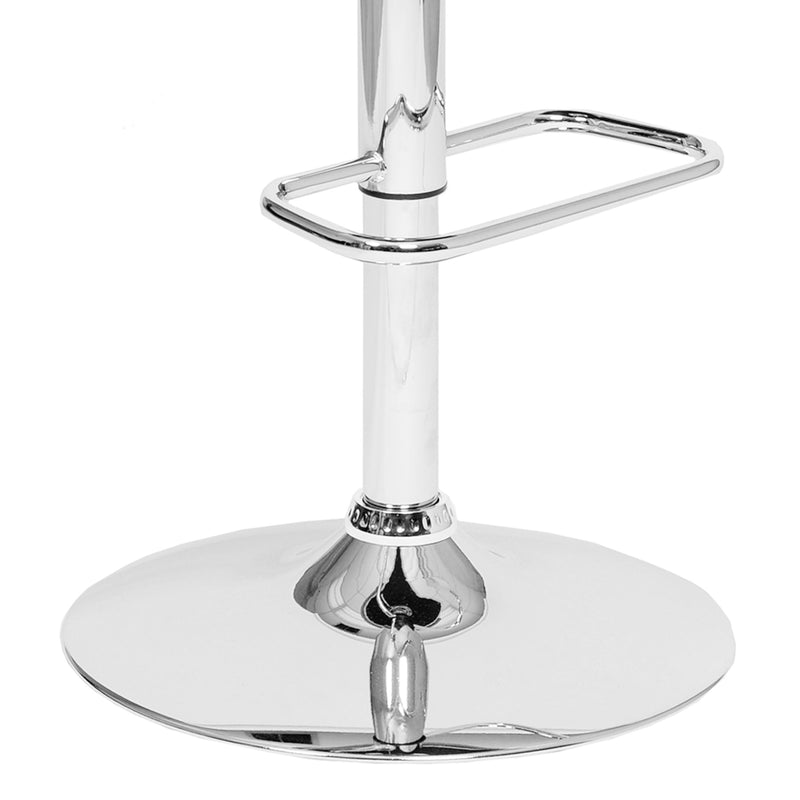 Adele Adjustable Height Swivel Cream Faux Leather and Walnut Wood Bar Stool with Chrome Base - Furniture City (CA)l