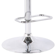 Adele Adjustable Height Swivel Gray Faux Leather and Walnut Wood Bar Stool with Chrome Base - Furniture City (CA)l