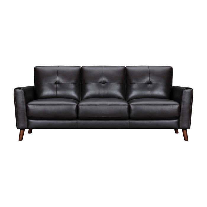 Almafi 82" Brown Leather Sofa