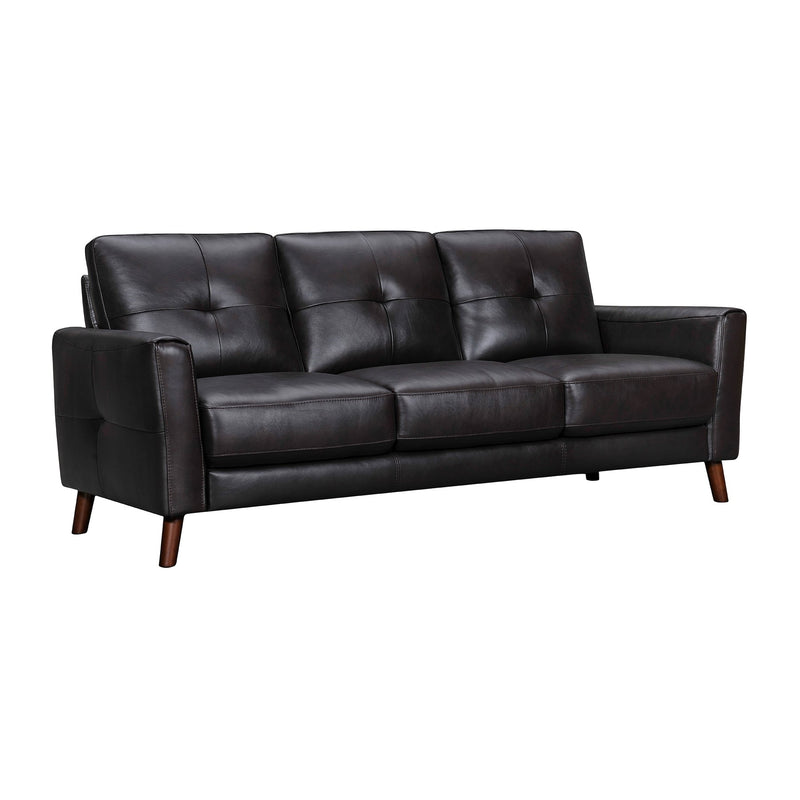 Almafi 82" Brown Leather Sofa - Furniture City (CA)l