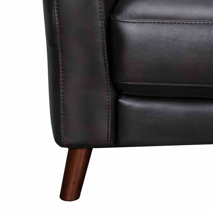 Almafi 82" Brown Leather Sofa