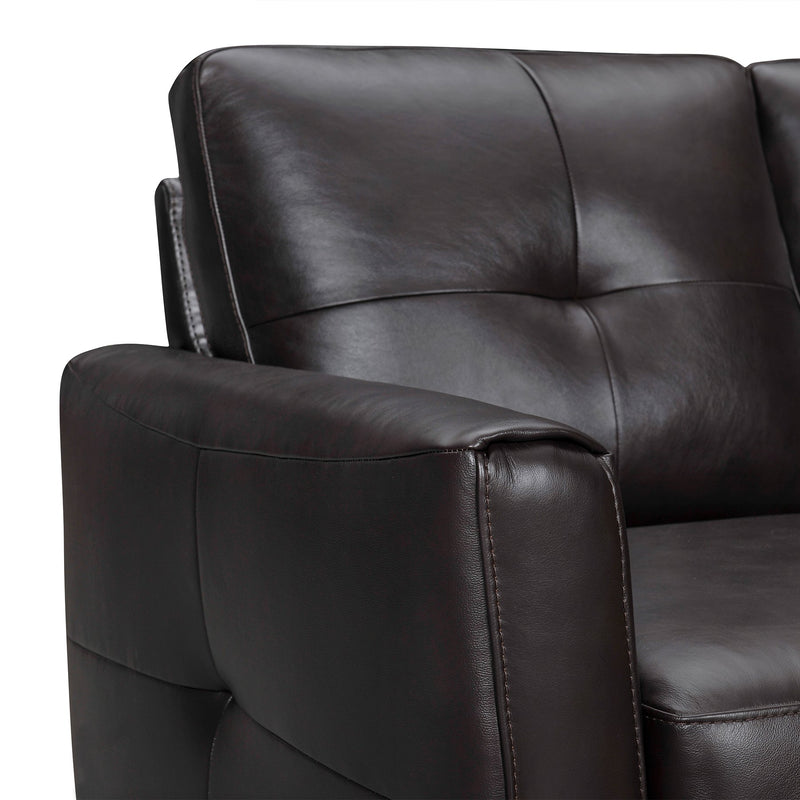 Almafi 82" Brown Leather Sofa - Furniture City (CA)l