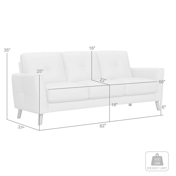 Almafi 82" Brown Leather Sofa