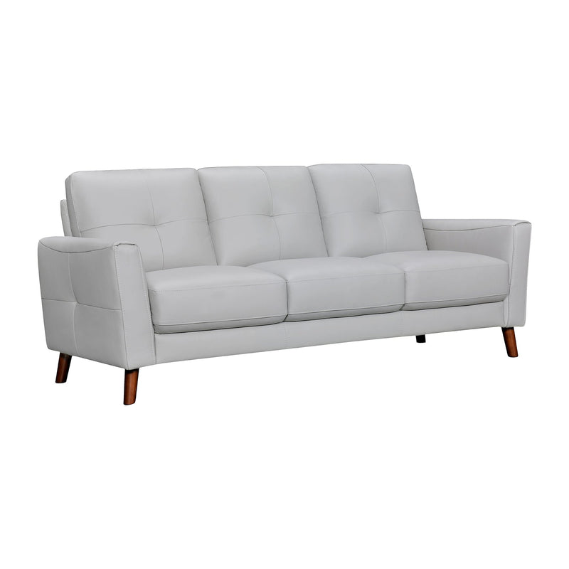 Almafi 82" Dove Gray Leather Sofa - Furniture City (CA)l