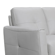 Almafi 82" Dove Gray Leather Sofa - Furniture City (CA)l