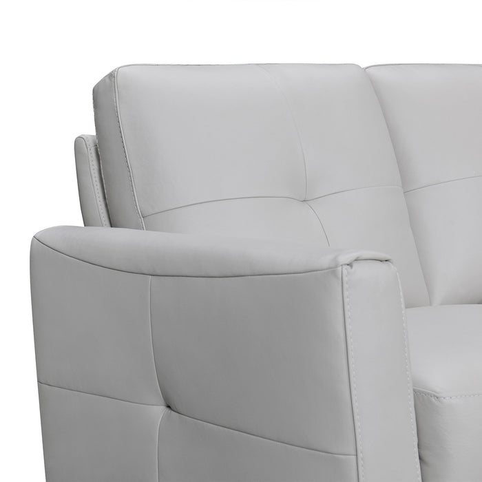 Almafi 82" Dove Gray Leather Sofa