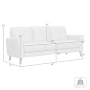 Almafi 82" Dove Gray Leather Sofa - Furniture City (CA)l