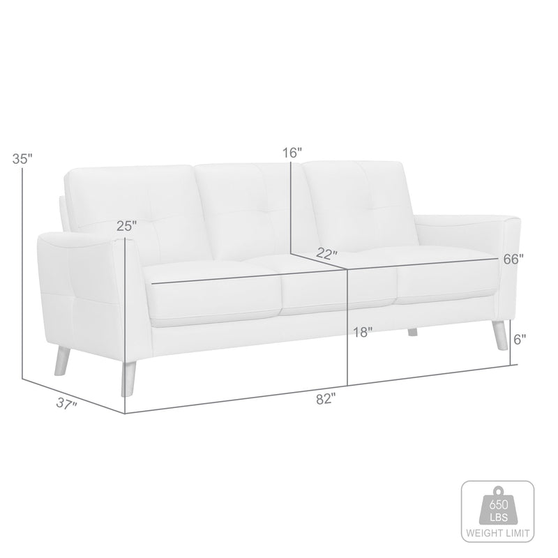 Almafi 82" Dove Gray Leather Sofa - Furniture City (CA)l