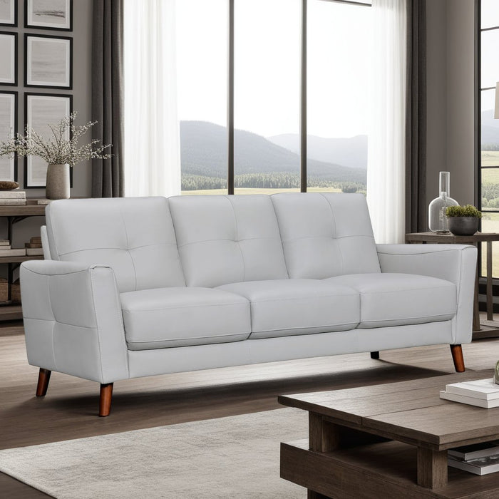 Almafi 82" Dove Gray Leather Sofa