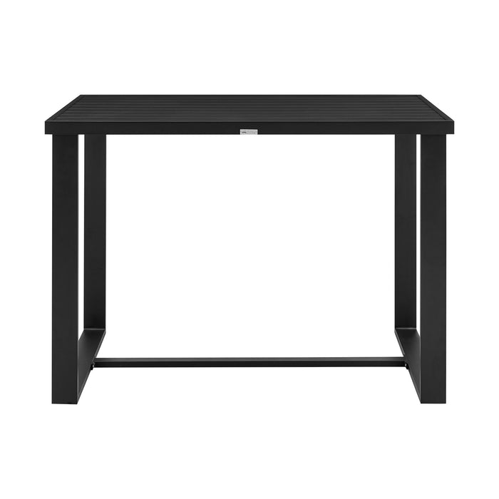 Alegria Outdoor Patio Counter Height Dining Table in Black Aluminum