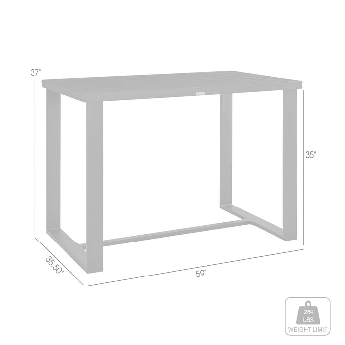 Alegria Outdoor Patio Counter Height Dining Table in Black Aluminum