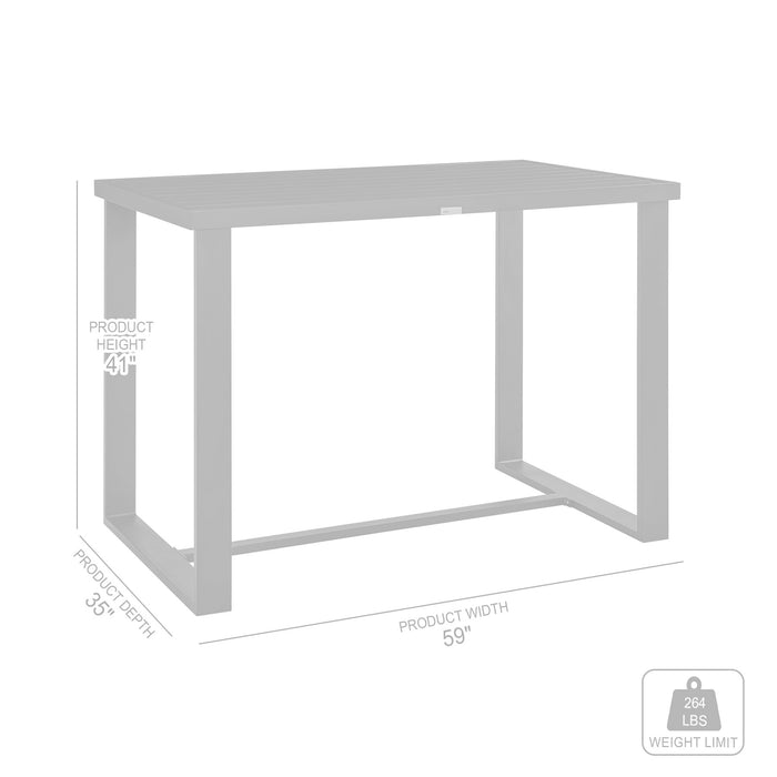 Alegria Outdoor Patio Bar Height Dining Table in Aluminum