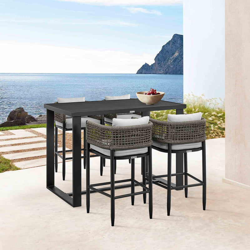 Alegria Outdoor Patio Bar Height Dining Table in Aluminum - Furniture City (CA)l