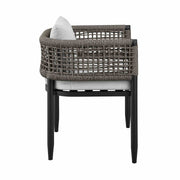 Alegria Outdoor Patio Dining Chair in Aluminum with Gray Rope and Cushions - Set of 2 - Furniture City (CA)l