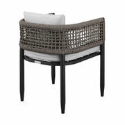 Alegria Outdoor Patio Dining Chair in Aluminum with Gray Rope and Cushions - Set of 2 - Furniture City (CA)l