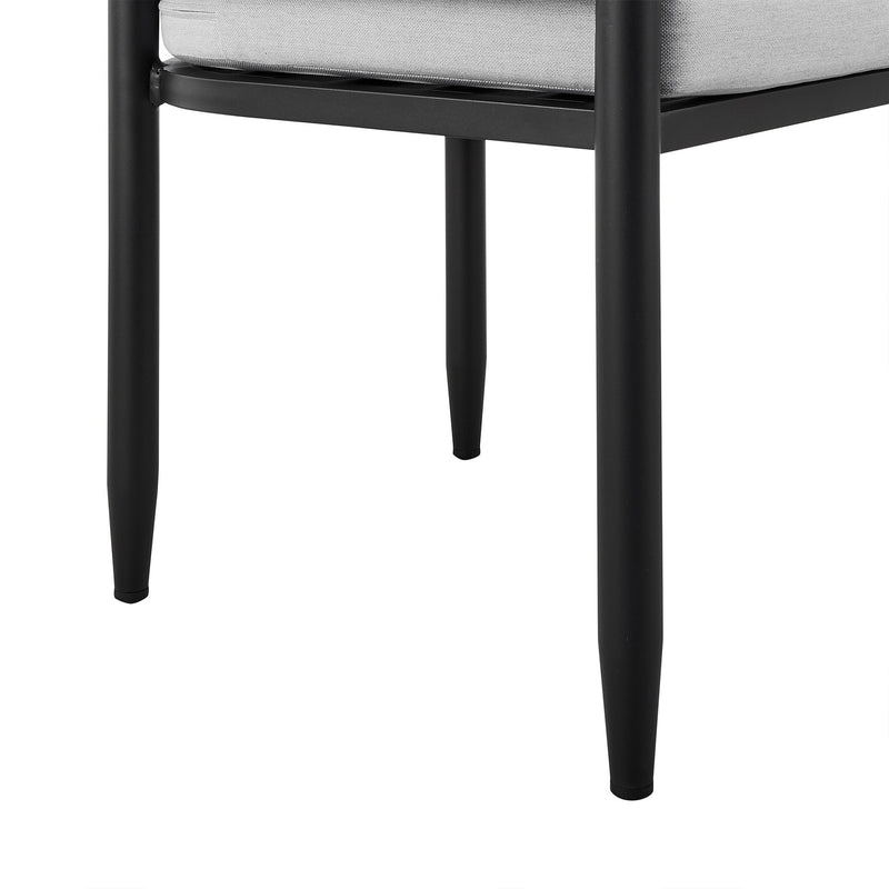 Alegria Outdoor Patio Dining Chair in Aluminum with Gray Rope and Cushions - Set of 2 - Furniture City (CA)l