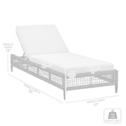 Alegria Outdoor Patio Adjustable Chaise Lounge Chair in Aluminum with Gray Rope and Cushions - Furniture City (CA)l