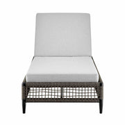Alegria Outdoor Patio Adjustable Chaise Lounge Chair in Aluminum with Gray Rope and Cushions - Furniture City (CA)l