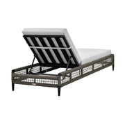 Alegria Outdoor Patio Adjustable Chaise Lounge Chair in Aluminum with Gray Rope and Cushions - Furniture City (CA)l