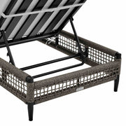 Alegria Outdoor Patio Adjustable Chaise Lounge Chair in Aluminum with Gray Rope and Cushions - Furniture City (CA)l