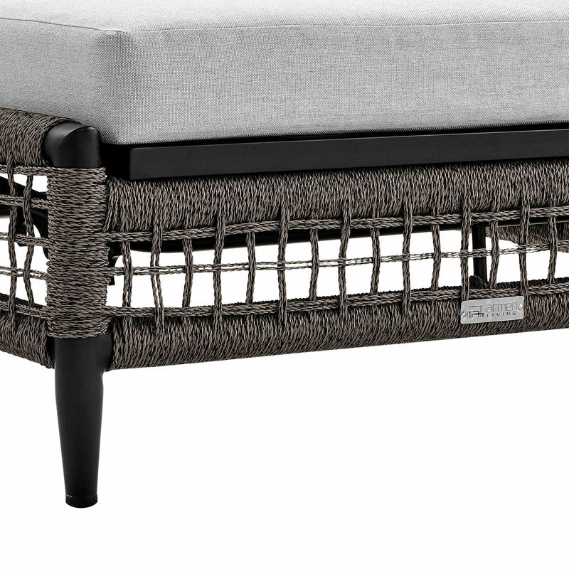 Alegria Outdoor Patio Adjustable Chaise Lounge Chair in Aluminum with Gray Rope and Cushions - Furniture City (CA)l