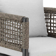 Alegria Outdoor Patio Swivel Counter Stool in Aluminum with Gray Rope and Light Gray Cushions - Furniture City (CA)l