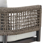 Alegria Outdoor Patio Swivel Counter Stool in Aluminum with Gray Rope and Light Gray Cushions - Furniture City (CA)l