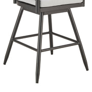 Alegria Outdoor Patio Swivel Counter Stool in Aluminum with Gray Rope and Light Gray Cushions - Furniture City (CA)l