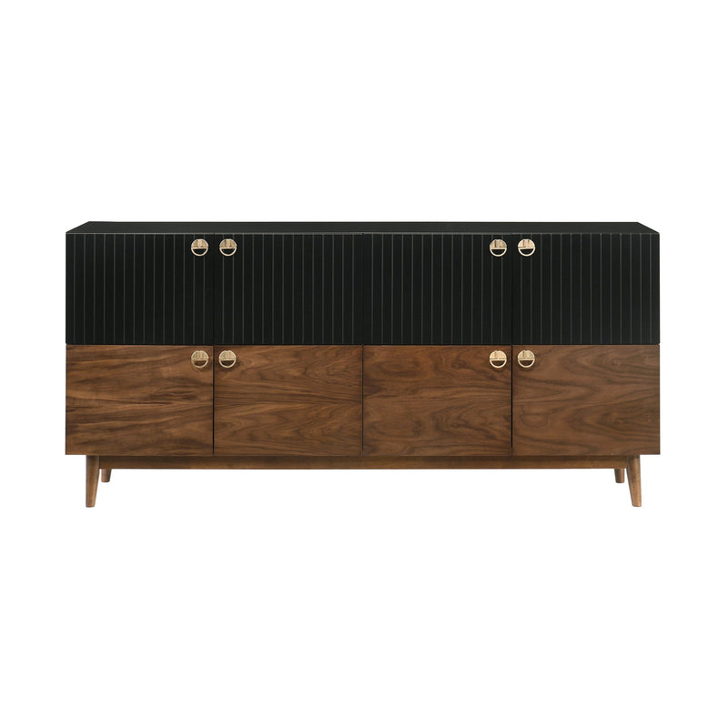 Amigo Black Veneer and Walnut Wood Buffet - Furniture City (CA)l